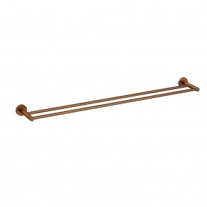 Otus Brushed Copper Slimline SS Double Towel Rail 900mm